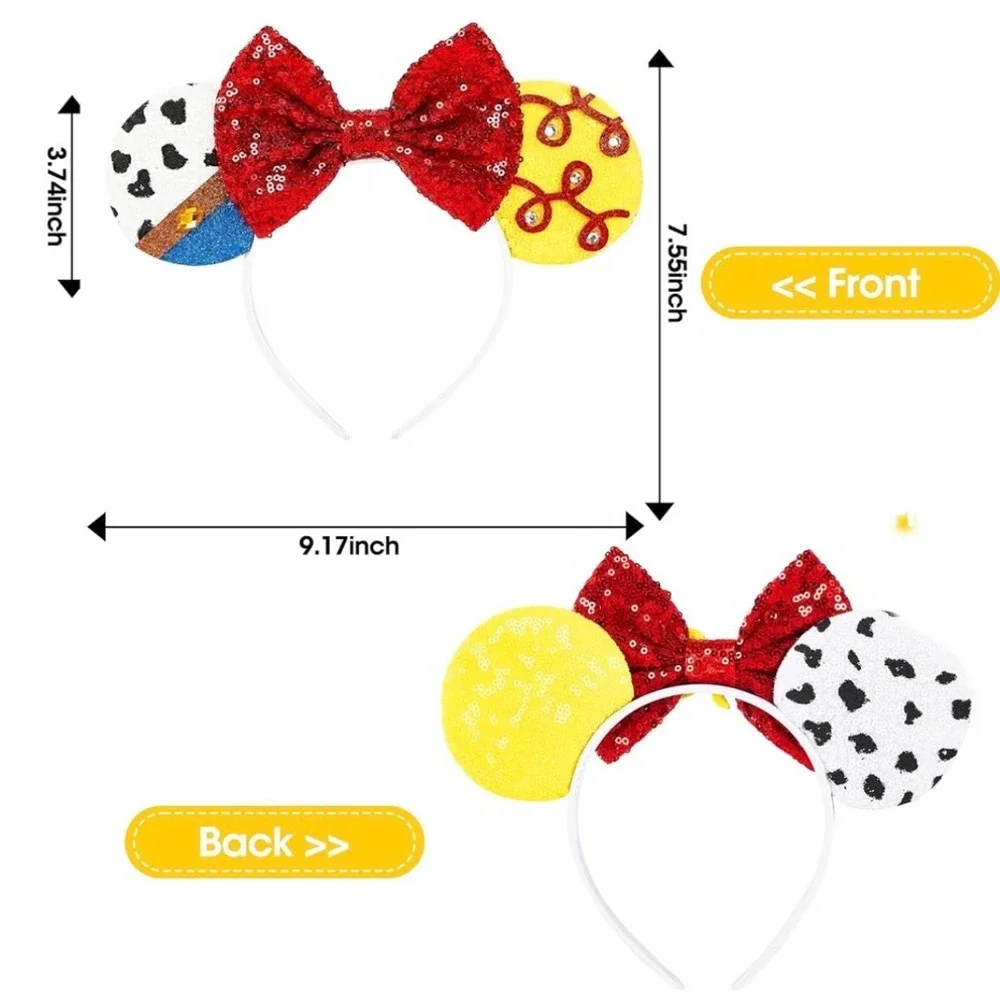 NWT Toy Story Woody Jessie Mouse Ears Headband Sequin Bow Cosplay Disney